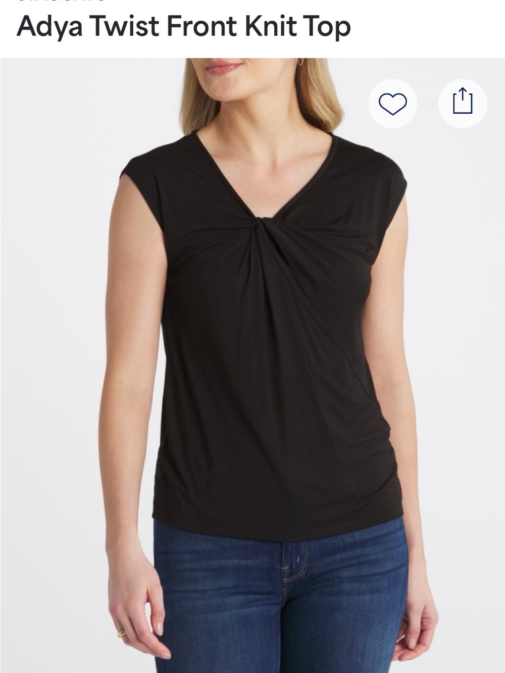 Pink Cover Black Twist Front Short Sleeve Knit Top in Size XL - NWT